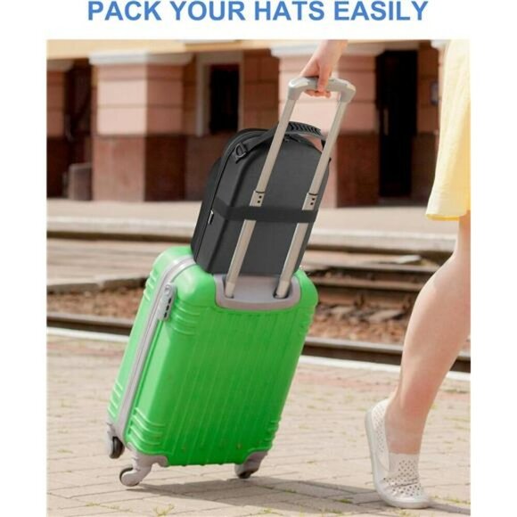 Hard Hat Travel Case Set Baseball Cap Storage Holder with Strap for 10 Hats - Picture 6 of 7